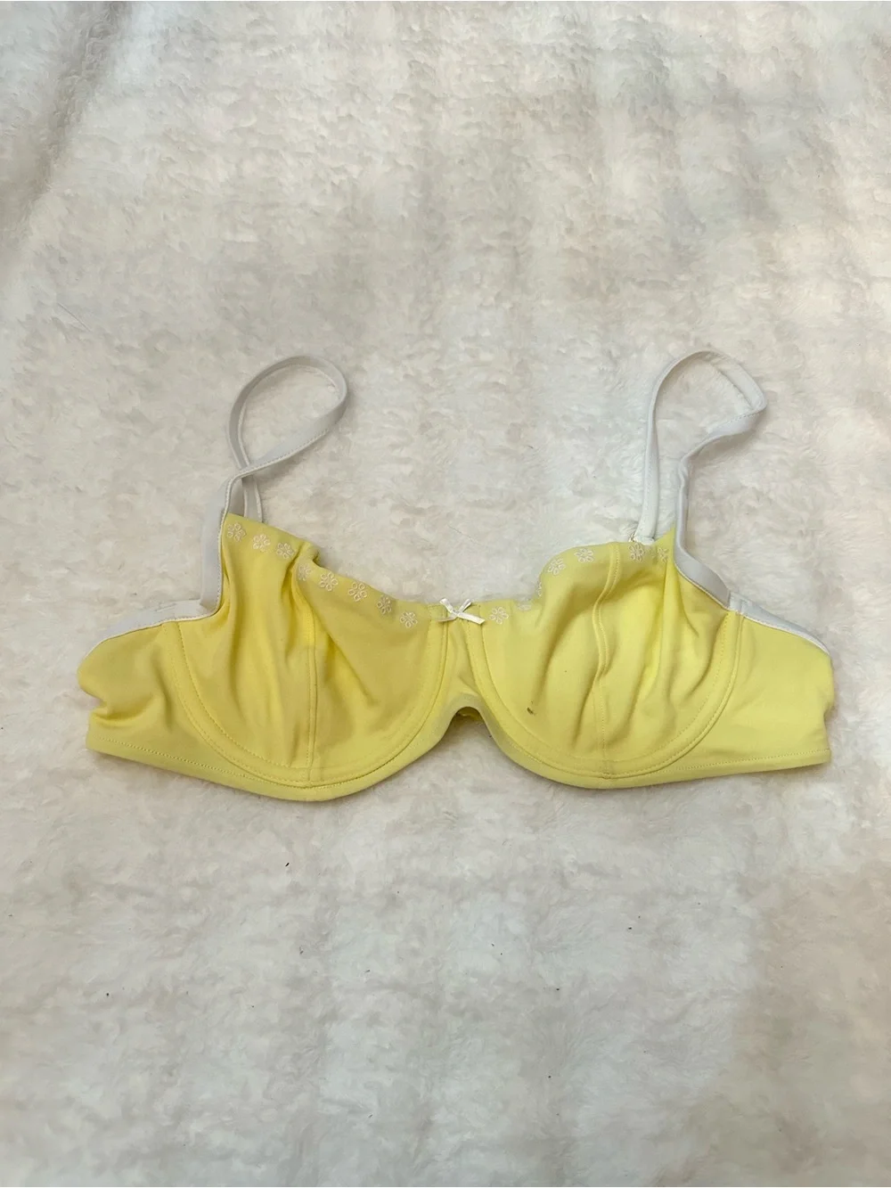 New! Frankie's Bikinis Popcorn Yellow Underwire Bikini Top Medium 39209